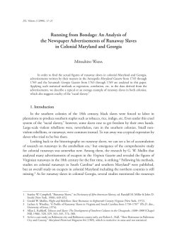 Running from Bondage: An Analysis of the Newspaper