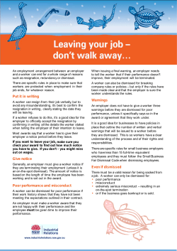 Leaving your job - NSW Industrial Relations