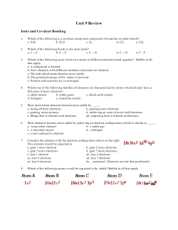 Sublevel 1 - The Nature of a Covalent Bond