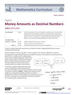 Money Amounts as Decimal Numbers