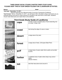 Third Grade Study Guide of Landforms cape