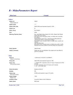 MidasParameters - MRIR, Miami