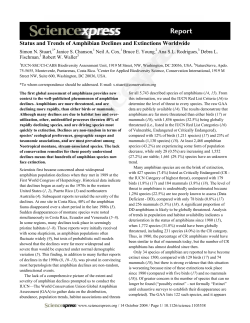 Status and Trends of Amphibian Declines and Extinctions Worldwide