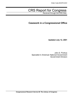 Casework in a Congressional Office