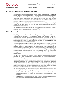 17. Eh - pH - DIAGRAMS (Pourbaix-diagrams)