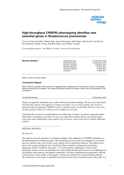 Review Process - Molecular Systems Biology