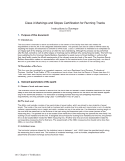 Class 3 Markings and Slopes Certification for Running Tracks