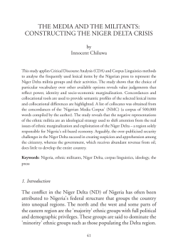The Media and The MiliTanTs: ConsTruCTing The niger