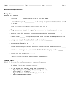 Economics Chapter 3 Review