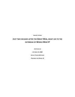 JUST TWO DECADES AFTER THE GREAT WAR, WHAT LED TO