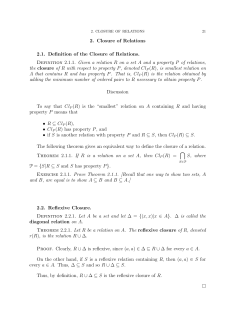 2. Closure of Relations 2.1. Definition of the Closure of Relations