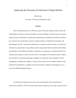 Analyzing the Necessity for Electoral College Reform
