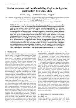 Glacier meltwater and runoff modelling, Keqicar Baqi glacier