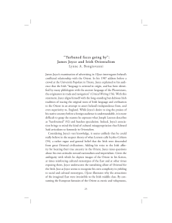 James Joyce and Irish Orientalism - University of Calgary Journal
