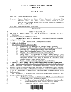 North Carolina Teaching Fellows. - North Carolina General Assembly