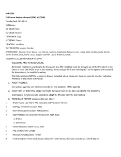 MEETING CALLED TO ORDER 6:51 PM WELCOME AND