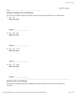 Questions 1 through 4 refer to the following