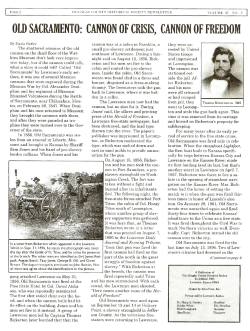 OLD SACRAMENTO: CANNON OF CRISIS, CANNON OF FREEDOM