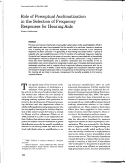 Role of Perceptual Acclimatization in the Selection of Frequency