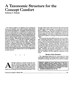A Taxonomic Structure for the Concept Comfort