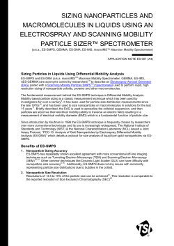 Sizing Nanoparticles and Macromolecules in Liquids Application