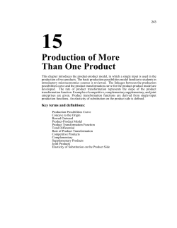 Production of More Than One Product