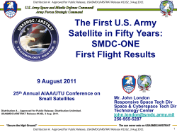 The First U.S. Army Satellite in Fifty Years: SMDC