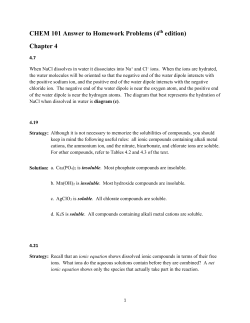 CHEM 101 Answer to Homework Problems (4th edition