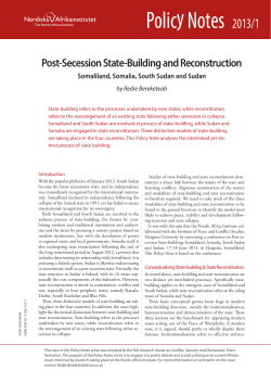 Post-Secession State-Building and Reconstruction