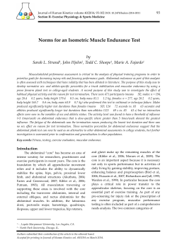 Norms for an Isometric Muscle Endurance Test