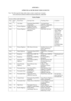 APPENDIX 1 APPROVED 4.6 METRE HIGH VEHICLE ROUTES