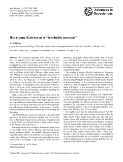 Hurricane Katrina as a &ldquo;teachable moment&rdquo;