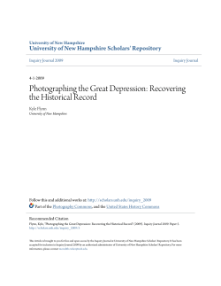 Photographing the Great Depression: Recovering the Historical