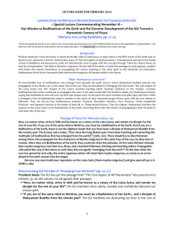 Special Lecture Commemorating November 18 ~ Our - Sgi-Usa