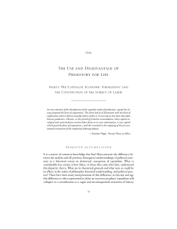 The Use and Disadvantage of Prehistory for Life