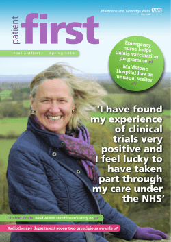Patient First &ndash; Spring 2016 - Maidstone and Tunbridge Wells NHS