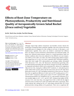 Effects of Root-Zone Temperature on Photosynthesis