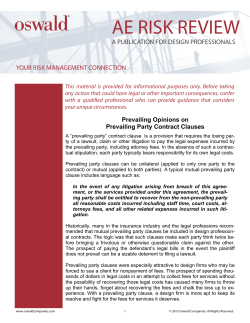 Prevailing Opinions on Prevailing Party Contract Clauses