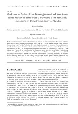 Guidance Note: Risk Management of Workers With Medical