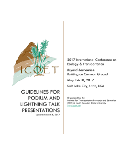 Podium and Lightning Talk Presenter Guidelines