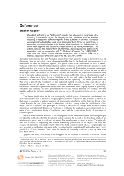 Deference - High Court of Australia