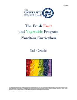 The Fresh Fruit and Vegetable Program Nutrition Curriculum 3rd
