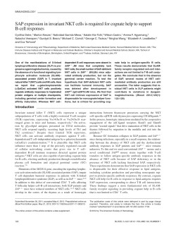 SAP expression in invariant NKT cells is required for cognate help to