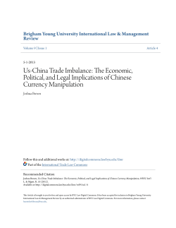 Us-China Trade Imbalance - BYU Law Digital Commons