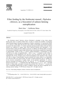 Filter feeding by the freshwater mussel, Diplodon chilensis, as a