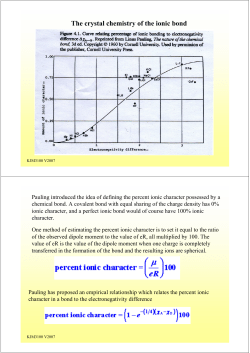 The crystal chemistry of the ionic bond