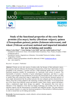 Mol2Net Study of the functional properties of the corn flour