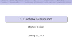 Functional Dependencies - NUS School of Computing