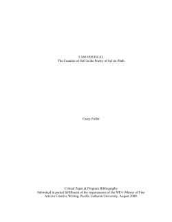 I AM VERTICAL The Creation of Self in the Poetry