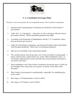 US Constitution Scavenger Hunt